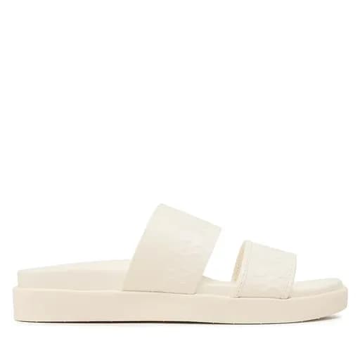 Γυναικεία Σανδάλια Calvin Klein Leather Ergo Slide HW0HW01535 OLI Κρεμ