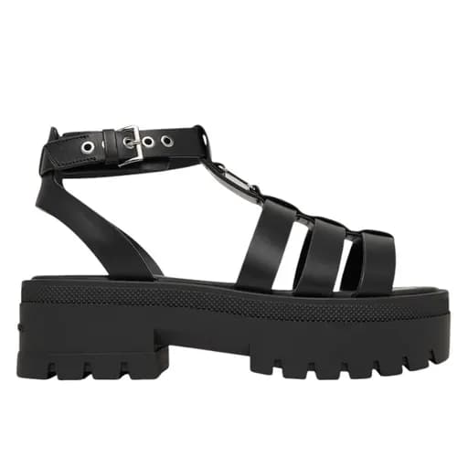Γυναικεία Δερμάτινα Σανδάλια Tommy Hilfiger EN0EN02943-BDS Μαύρα