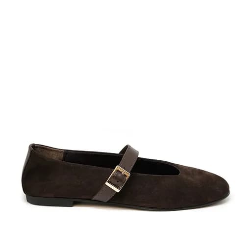 Bigshoes GA1160-05 Δερμάτινη Μπαλαρίνα Καφέ