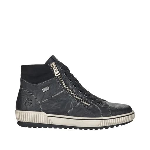 Remonte D0772-01 Ανατομικό Δερμάτινο Sneaker Μαύρο