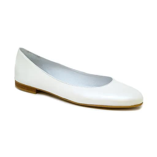 Bigshoes GA1132-02 Δερμάτινη Μπαλαρίνα Πέρλα Λευκή