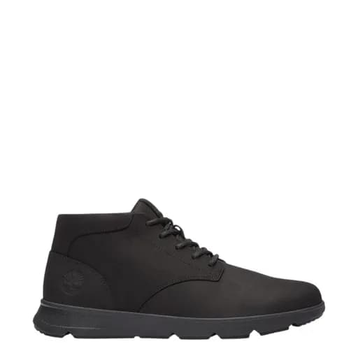 Ανδρικά μποτάκια Timberland TB0A6C7TEL3 PARKER STREET MID LACE SNEAKER BLACKOUT NUBUCK μαύρο δέρμα nubuck