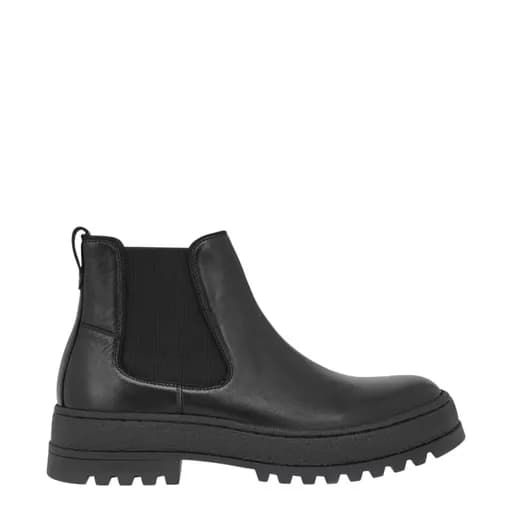 Ανδρικά μποτάκια Lorenzo Russo 002-62V BLACK COW CRUST V562V0023002 μαύρο δέρμα