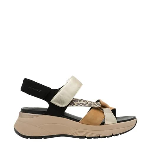 Γυναικεία πέδιλα Tamaris Comfort 8-88737-46 098 μαύρο δέρμα