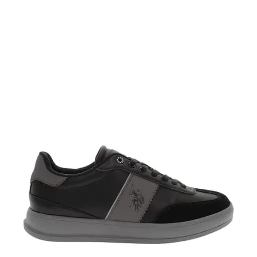 Ανδρικά sneakers U.S.POLO ASSN CAMPY004-BLK-GRY01 PU SYNTH. LEATHER-PU SYNTH. SUEDE μαύρο