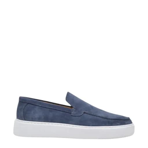 Ανδρικά μοκασίνια Damiani 4701 μπλε δέρμα nubuck