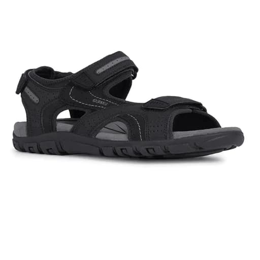 GEOX U8224D 050AU C9310 STRADA SANDAL BLACK