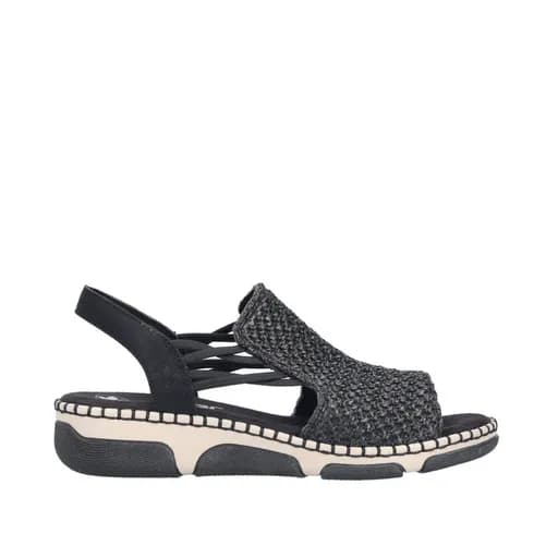 Rieker 66241-00 Ανατομικό Πέδιλο 3.6cm Μαύρο