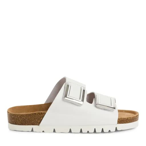 Γυναικείες Ανατομικές Δερμάτινες Παντόφλες Marco Tozzi 2-27400-44 100 Λευκά