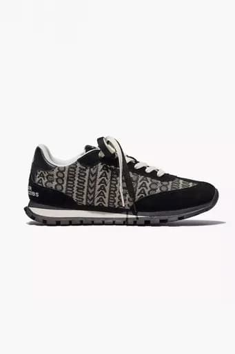 MARC JACOBS ΠΑΠΟΥΤΣΙΑ SNEAKERS LOGO ΜΑΥΡΟ/ΛΕΥΚΟ