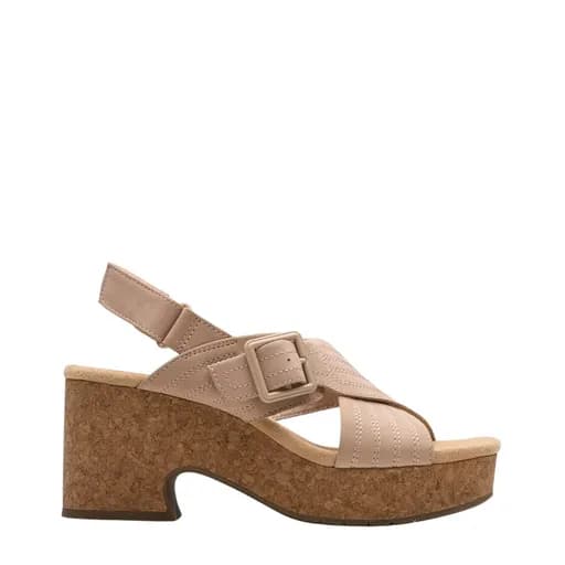 Γυναικεία πέδιλα Clarks Nerisa West 26181795 μπεζ δέρμα nubuck