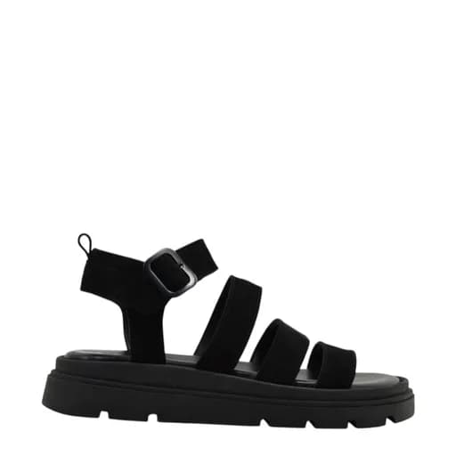 Γυναικεία πέδιλα Lady Shoes 555 μαύρο δέρμα καστόρ