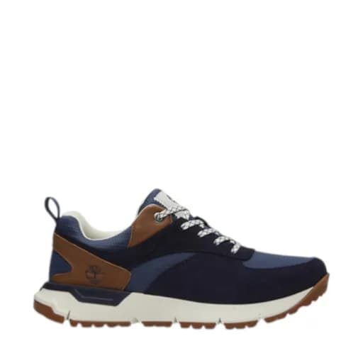 Ανδρικά sneakers Timberland TB0A6DTEEP6 VOYAGER PARK LOW LACE SNEAKER DARK BLUE MESH μπλε δέρμα