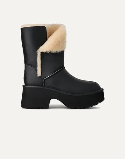 UGG 1172590 New Heights Cuff LTHR CLASSIC TALL BOOT UGG 1172590-BLK Black