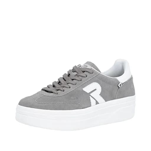 Rieker W3700-40 Ανατομικό Δερμάτινο Sneaker Γκρι