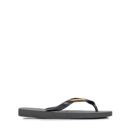 Σαγιονάρες γυναικείες Havaianas Μαύρο 4127244-1069 Havaianas Top Logo Metallic 262