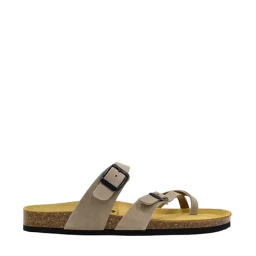 Γυναικείες παντόφλες PLAKTON BOMBAY 181032 PIEDRA μπεζ δέρμα nubuck