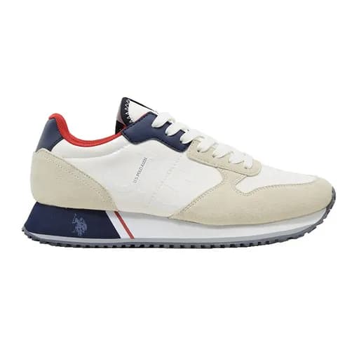 Ανδρικά sneakers U.S.POLO ASSN CLEEF008-WHI-BLU04 TEXTILE-SUEDE λευκό
