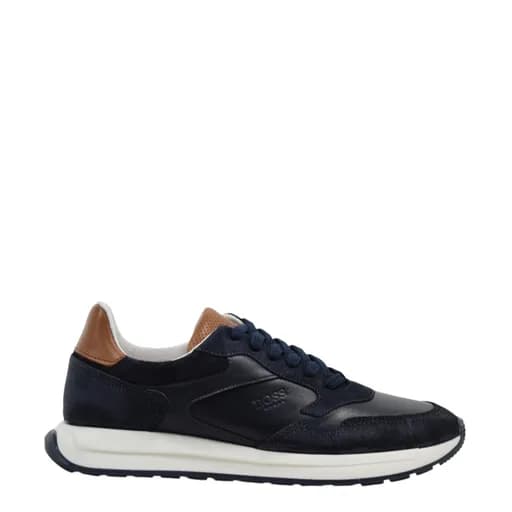 Ανδρικά sneakers BOSS DE293 NAVY SUEDE μπλε δέρμα καστόρ