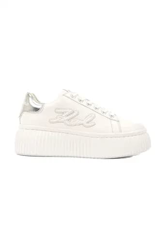 KARL LAGERFELD ΠΑΠΟΥΤΣΙΑ SNEAKERS KREEPER LO ANAΓΛΥΦΟ LOGO ΛΕΥΚΟ