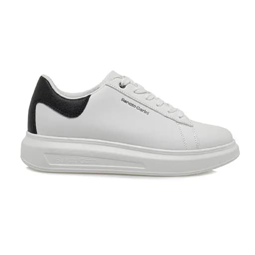 Ανδρικά sneakers Renato Garini 904-MARCELLO-9-024VFG WHITE/BLK STAMP/WHITE OUTSOLE λευκό/μαύρο