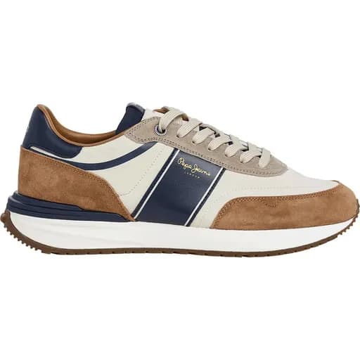 Pepe Jeans Ανδρικά Δερμάτινα Suede Sneakers Buster Serie PMS600008-879 Καφέ