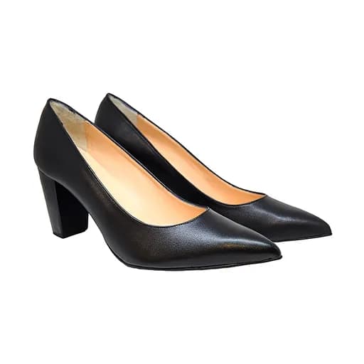 Bigshoes MX9121-01Δ Δερμάτινη Γόβα Μαύρη 8cm