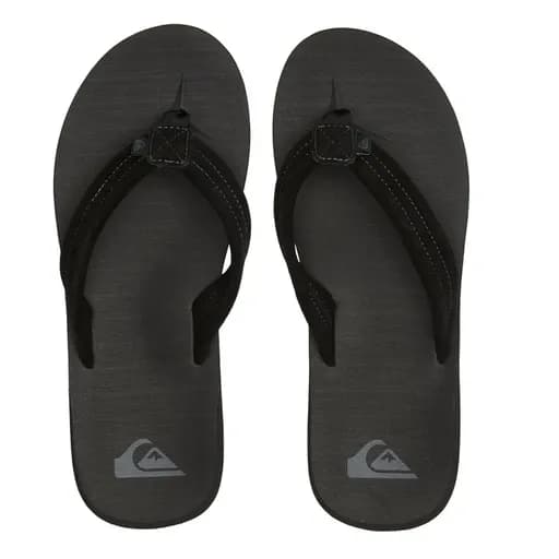 Quiksilver Carver Suede Core Ανδρικές Δερμάτινες Σαγιονάρες AQYL101323-KVJ1 Μαύρο