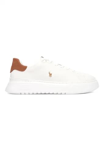 RALPH LAUREN ΠΑΠΟΥΤΣΙΑ SNEAKERS RLITE COURT-SNEAKERS-LOW TOP LACE ΛΕΥΚΟ-ΤΑΜΠΑ