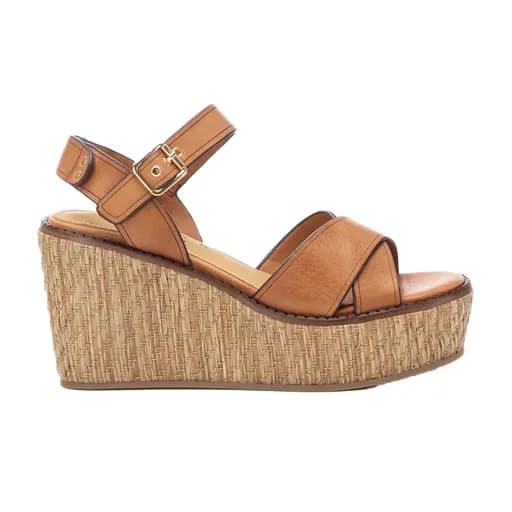 Γυναικείες πλατφόρμες CARMELA 161387 S.PIEL CAMEL ταμπά δέρμα