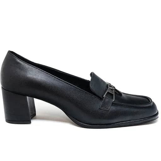 Bigshoes GA1242-01 Δερμάτινη Γόβα Μαύρο 5cm