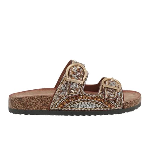 Γυναικεία Σανδάλια Exe BB3918-18 Ταμπά Μπρονζέ Στρας W477B39123D0