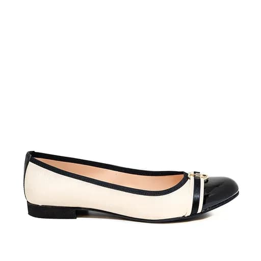 Bigshoes (Blondie) KS1361-01 Μπαλαρίνα Μπεζ Μαύρο