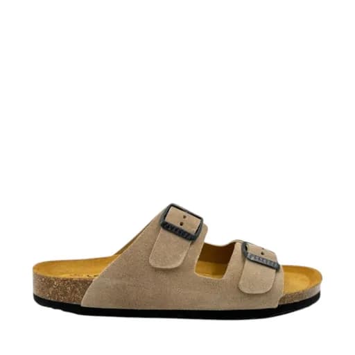 Γυναικείες παντόφλες PLAKTON CP BETA 340010 PIEDRA μπεζ δέρμα nubuck