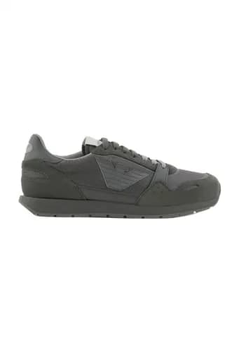 EMPORIO ARMANI ΠΑΠΟΥΤΣΙΑ SNEAKERS LOGO ΧΑΚΙ
