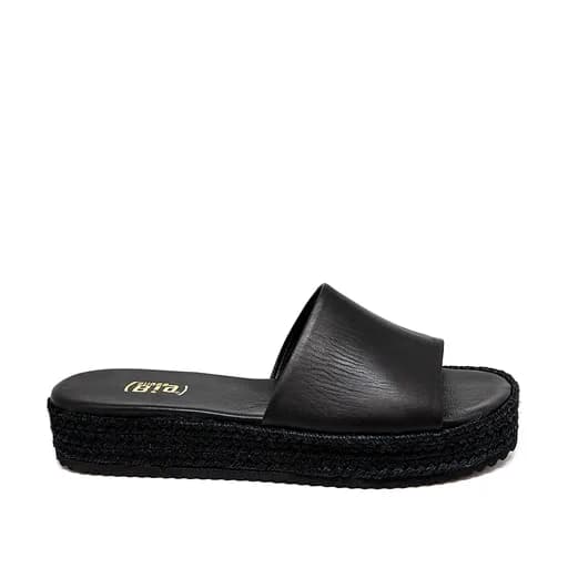 Bigshoes GA0214-01 Δερμάτινo Mule Μαύρο