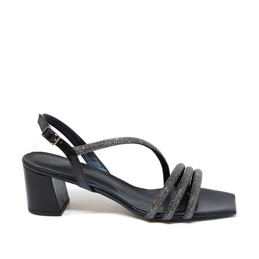 Bigshoes MX22134-01 Δερμάτινo Πέδιλο Μαύρο 5cm
