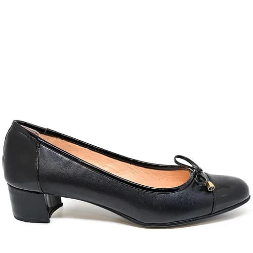 Bigshoes MX1627-01 Δερμάτινη Γόβα Μαύρη 5cm