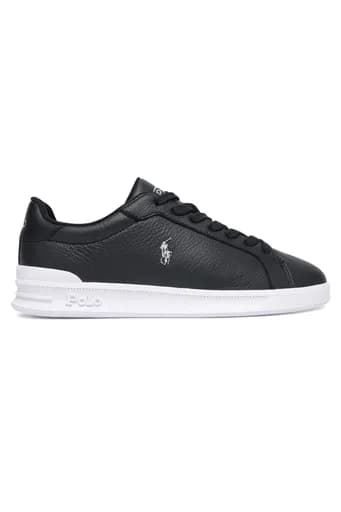 RALPH LAUREN ΠΑΠΟΥΤΣΙΑ SNEAKERS HRT CRT II-SK-LTL ΜΑΥΡΟ-ΑΣΗΜΙ
