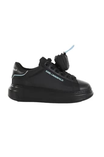 KARL LAGERFELD ΠΑΠΟΥΤΣΙΑ SNEAKERS KAPRI ME ΕΠΙΠΡΟΣΘΕΤΟ ΠΟΥΓΚΑΚΙ ΣΤΑ ΚΟΡΔΟΝΙΑ ΜΑΥΡΟ