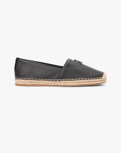 TOMMY HILFIGER TH LOGO LEATHER ESPADRILLE FW0FW09246-BDS Black