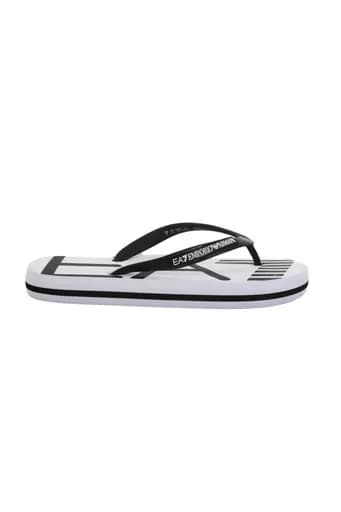 ARMANI 7 ΠΑΠΟΥΤΣΙΑ ΣΑΓΙΟΝΑΡΕΣ BEACHWEAR LOGO ΑΣΠΡΟ/ΜΑΥΡΟ
