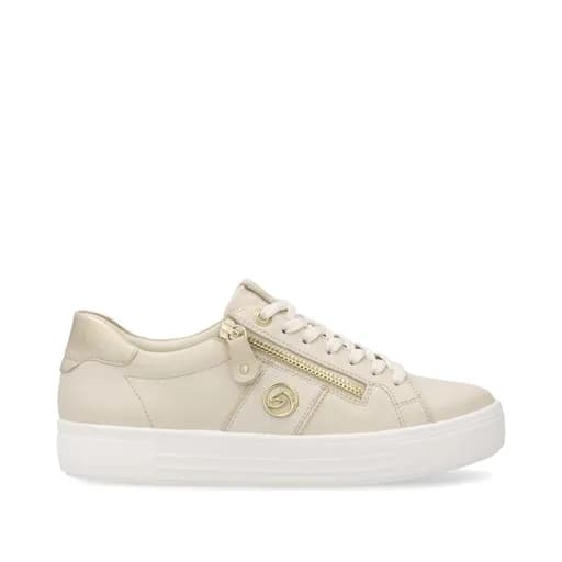 Remonte D0919-60 Ανατομικό Δερμάτινο Sneaker Μπεζ