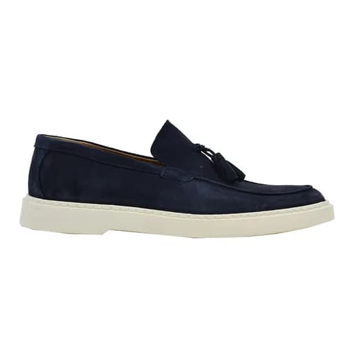 Ανδρικά μοκασίνια Damiani 3300 μπλε δέρμα nubuck