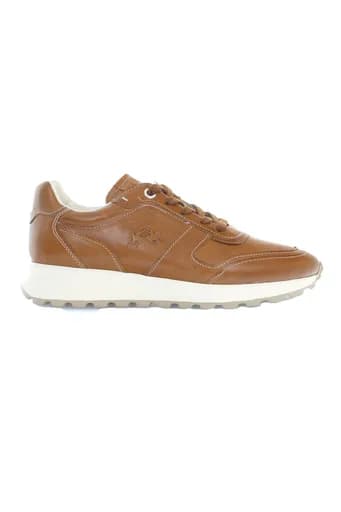 LA MARTINA ΠΑΠΟΥΤΣΙΑ SNEAKERS ΔΕΡΜΑ LOGO ΤΑΜΠΑ
