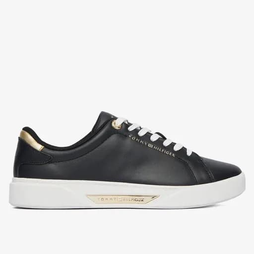 Γυναικεία Δερμάτινα Sneakers Tommy Hilfiger FW0FW09019-BDS Μαύρα