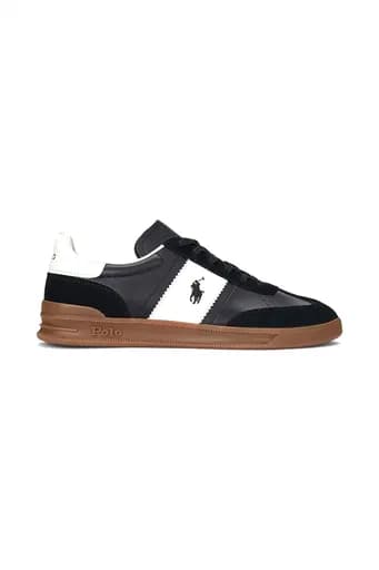 RALPH LAUREN ΠΑΠΟΥΤΣΙΑ SNEAKERS HRT AERA PP-SK-LTL ΜΑΥΡΟ-ΛΕΥΚΟ
