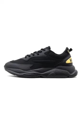 HUGO ΠΑΠΟΥΤΣΙΑ SNEAKERS LEON_RUNN_CVPU_N ΜΑΥΡΟ-ΧΡΥΣΟ