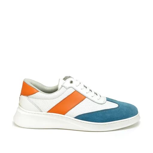Bigshoes KL20243-28 Δερμάτινο Casual Λευκό Πορτοκαλί Μπλε
