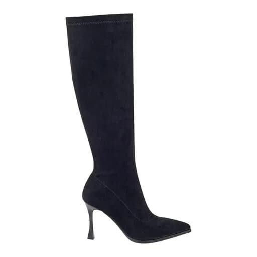 Γυναικείες μπότες Seven 752-27E BLACK STRETCHY MICROSUEDE V227E525004 μαύρο suede